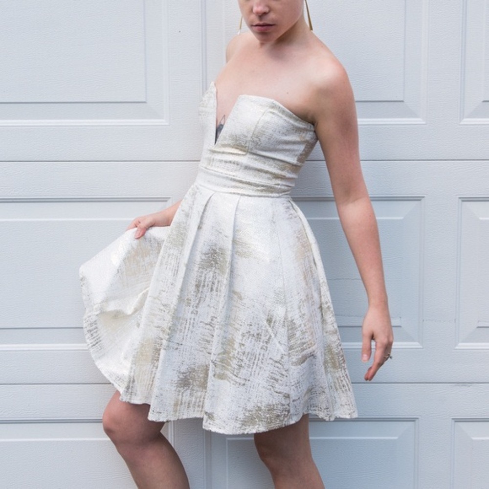 White & Gold Dress